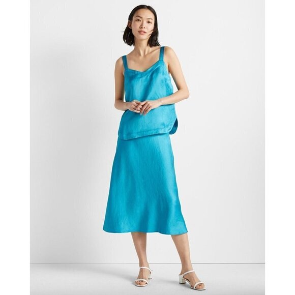 Club Monaco Bias Midi Skirt Blue Womens Size 2 - Picture 1 of 12